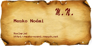 Mesko Noémi névjegykártya